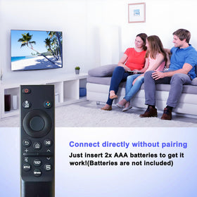 Yrtnlo remote ready for Samsung Crystal UHD 4K TV setup via IR control.
