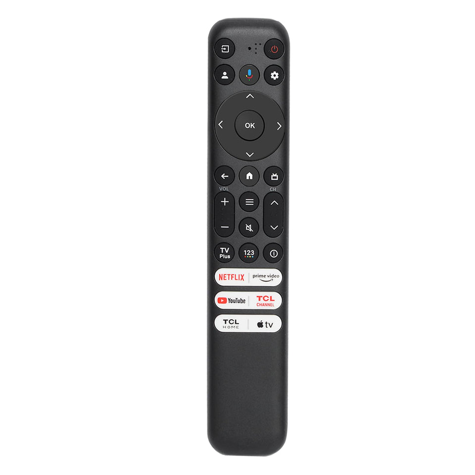 Yrtnlo RC813 voice remote front view with ergonomic grip for comfortable use.