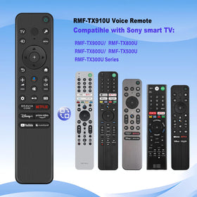 Yrtnlo RMF-TX910U remote-microphone close-up emphasizing hands-free voice search.