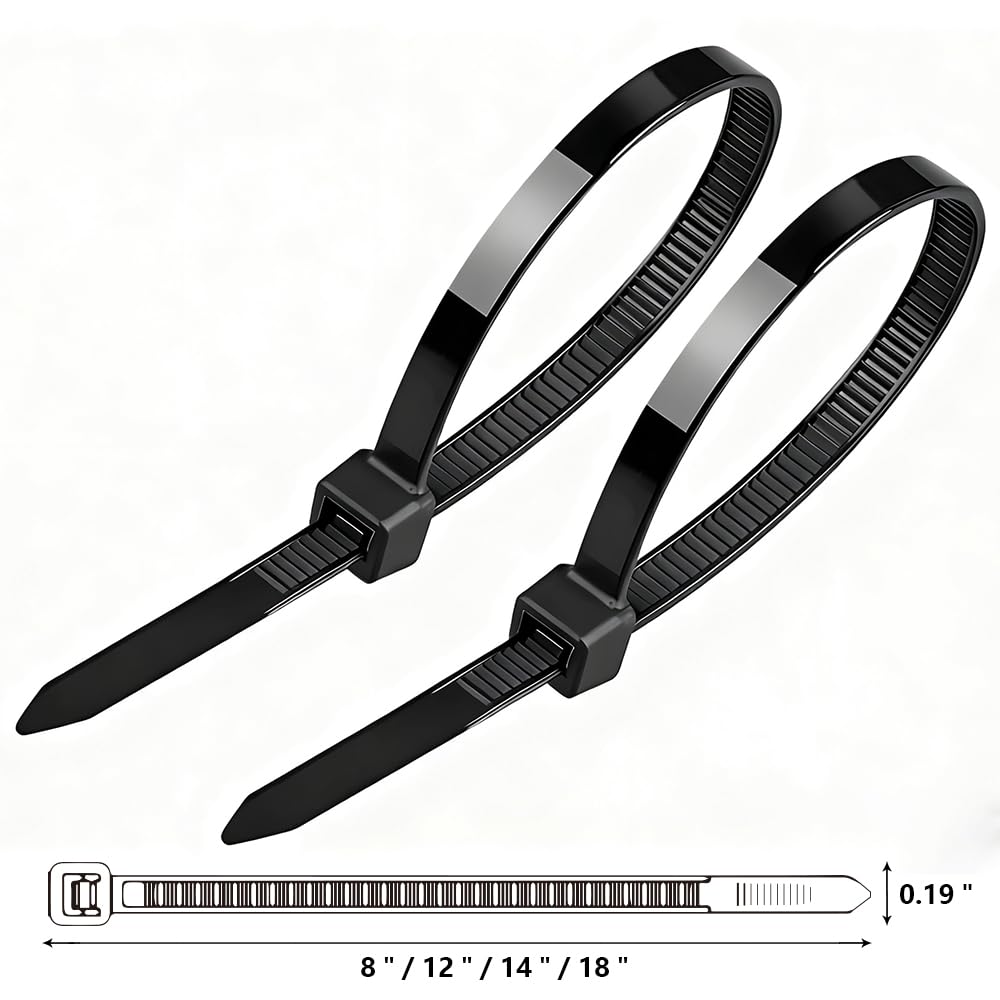 YSHFNUHSJ heavy-duty zip ties secure outdoor projects with UV resistance and reliable self-locking action.