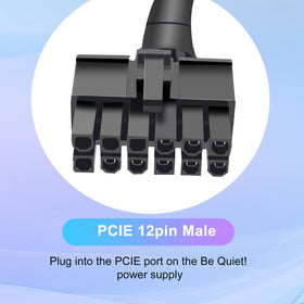 YSIUENG close-up 12-pin PSU plug showing precise pin alignment for Be Quiet! fit