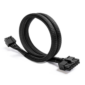 YSIUENG front view of sleeved adapter showing clean black finish and tidy cable routing