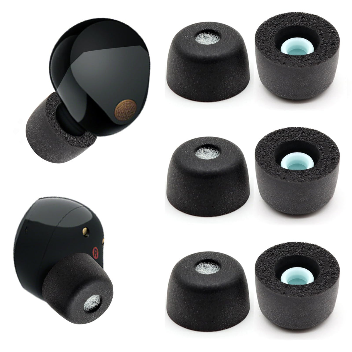 YSIUENG memory foam ear tips for Sony WF-1000XM6 for improved comfort and seal