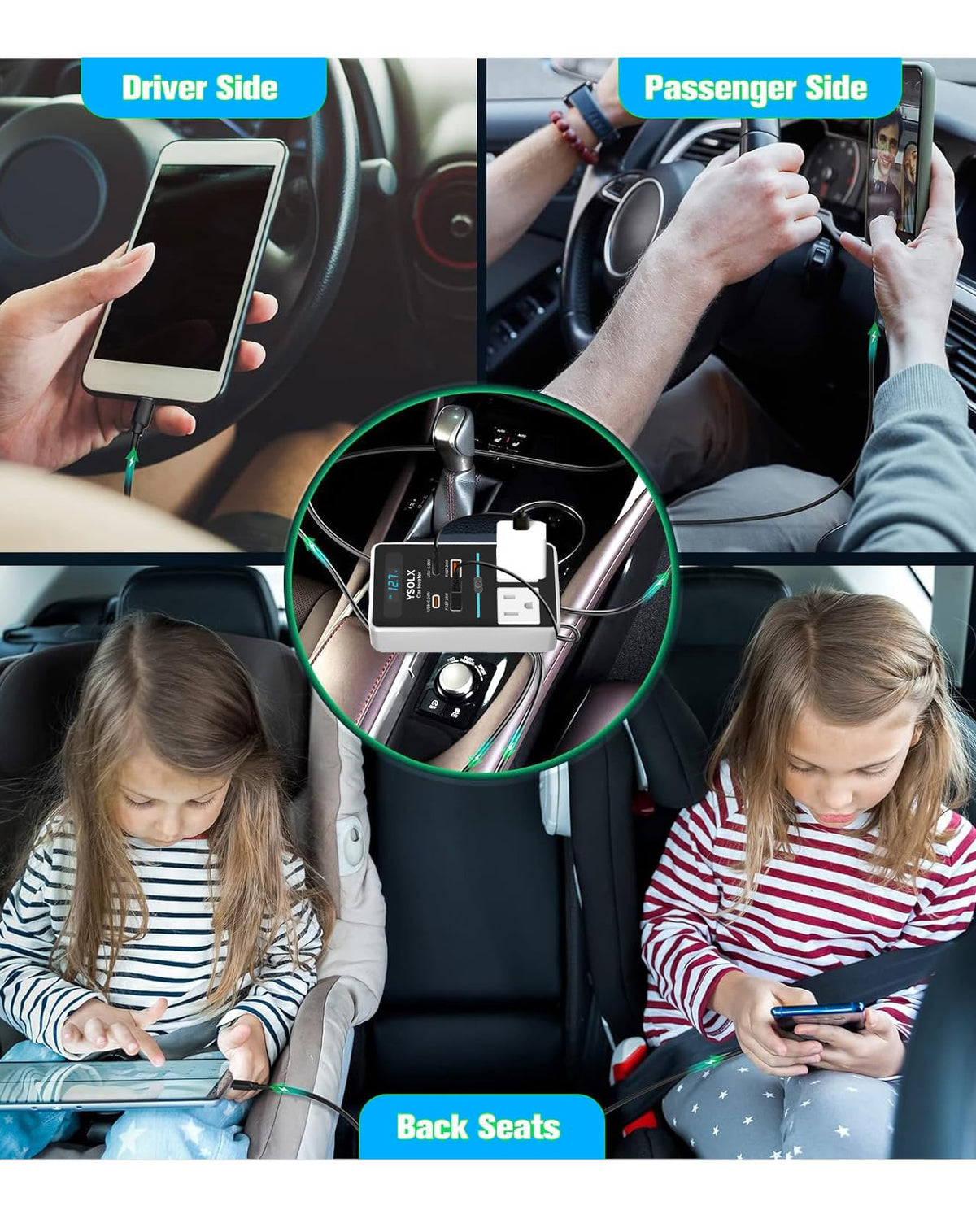 YSOLX next to a smartphone to show compact size and portability