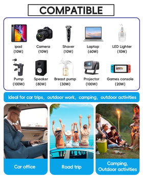 YSOLX used at a campsite powering small appliances for outdoor convenience