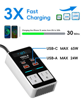 YSOLX side profile highlighting port layout for simultaneous device charging