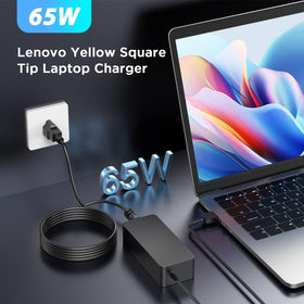YSSTKFD 65W Lenovo ThinkPad charger with included power cord for easy setup.