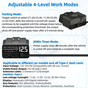 Extended 11.5ft cable keeps installation tidy under dash