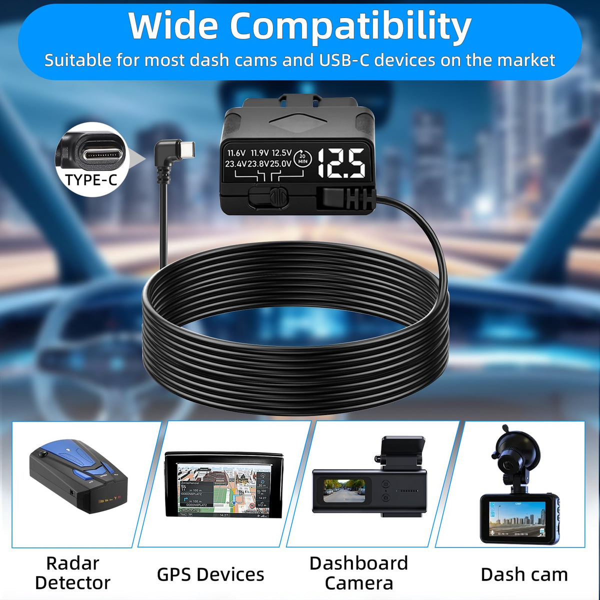 Built-in protections guard dash cam and vehicle against electrical faults