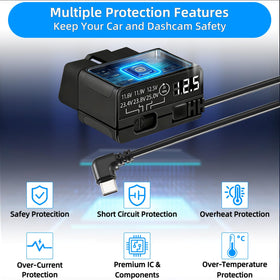 Plug-and-play OBD2 to USB-C power with no wiring risks