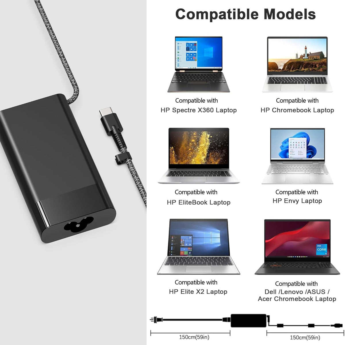 YTech 100-240V input graphic demonstrates worldwide power capability.