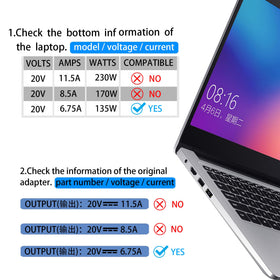 YTech adapter powering a ThinkPad on a work desk for uninterrupted productivity