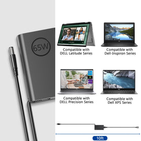 YTech 65W Dell Inspiron charger travel-ready for on-the-go charging.