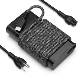 YTech 65W laptop charger front view; compact desk-friendly design.