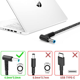 YTech 65W charger side profile with slim design.