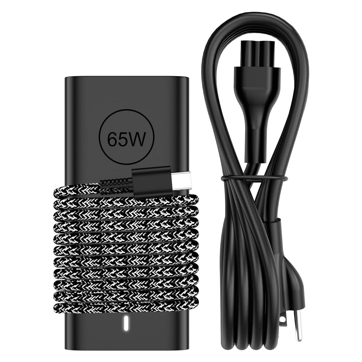 YTech 65W USB C AC power adapter with braided cable for Dell laptops