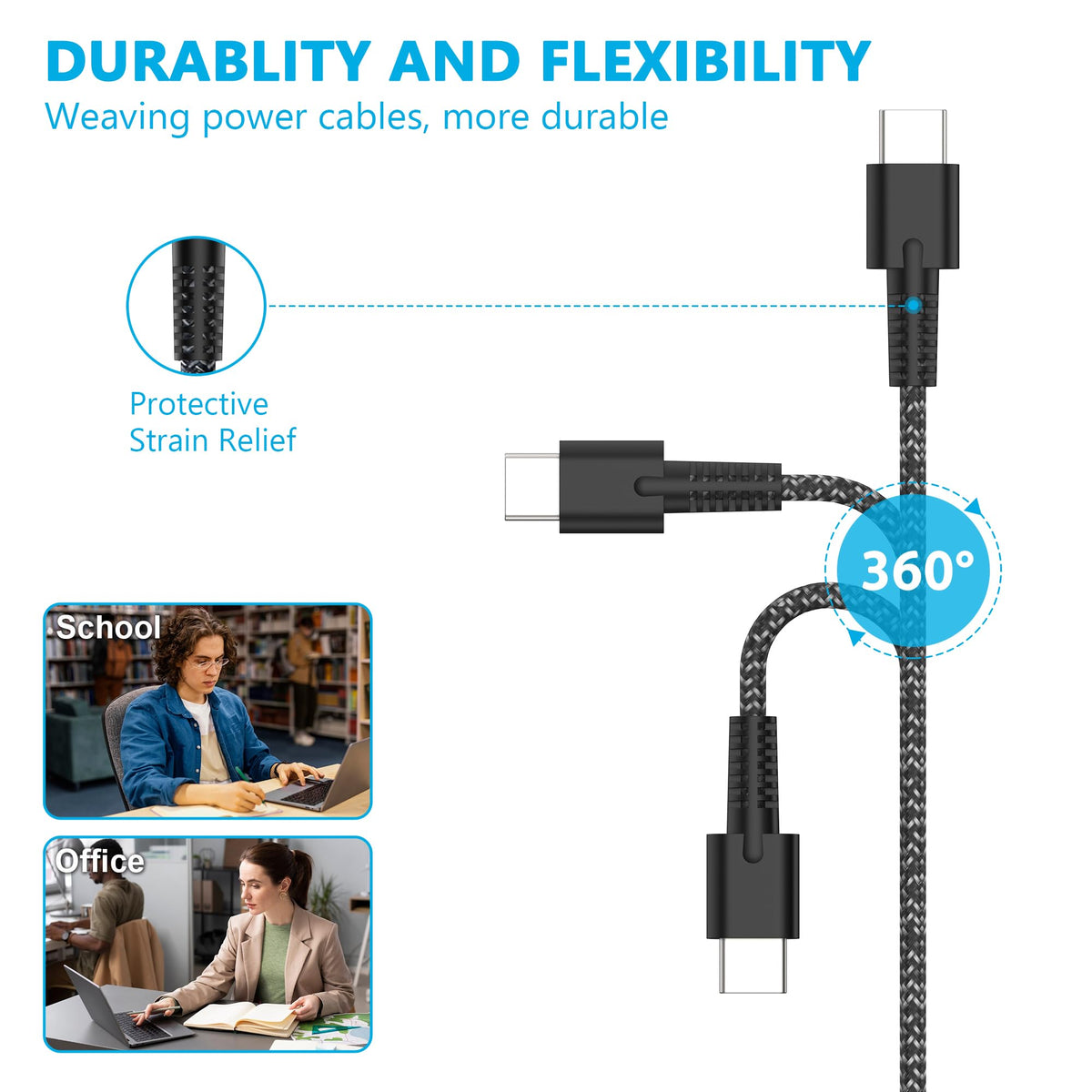 YTech compact travel-ready charger fits bag for on-the-go use.