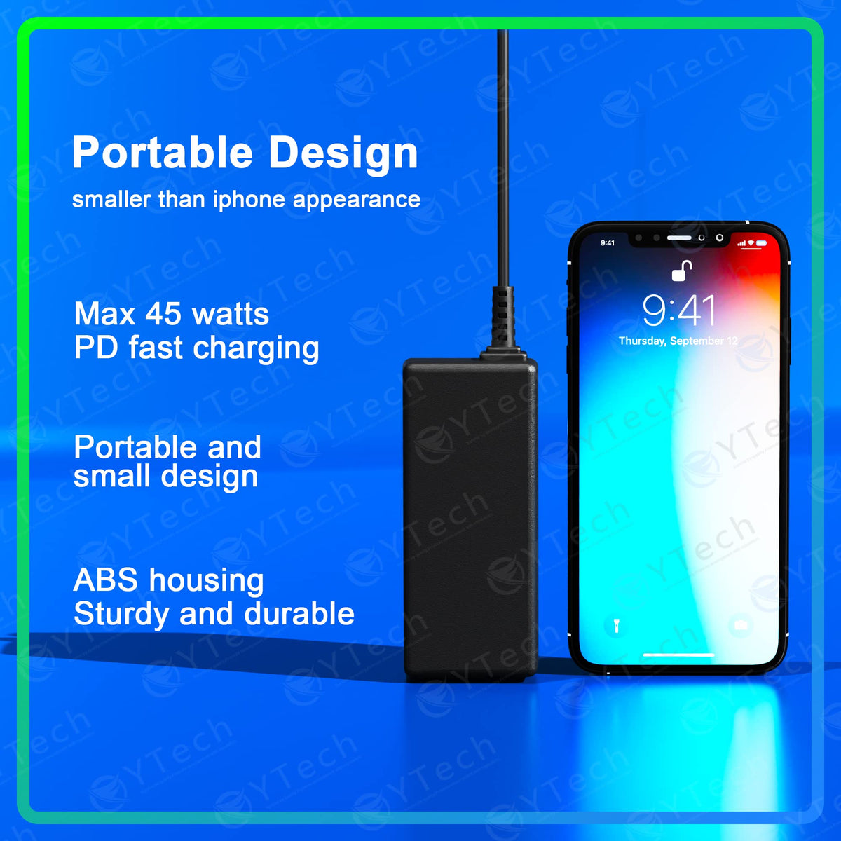 YTech charger ideal for daily use at home, school, or office.