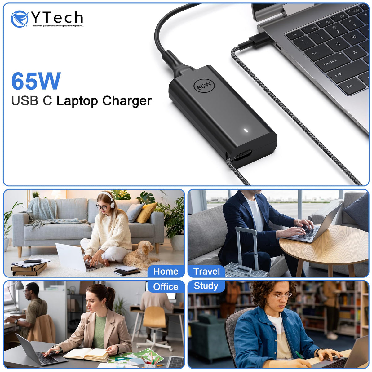 YTech Inspiron 5310 2 in 1 compatible charger for flexible productivity