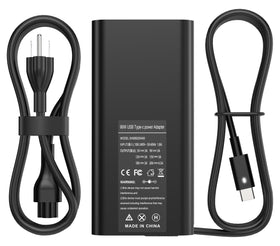 YTech Slim 90W USB-C charger front view for Dell XPS 9500, compact and travel-ready