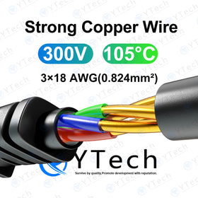 YTech charger shows compatibility with Dell, HP, and Chromebook devices for flexible charging.