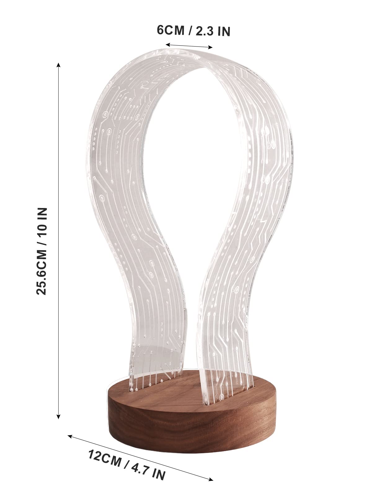 YuanDian front view highlights walnut silhouette and LED glow