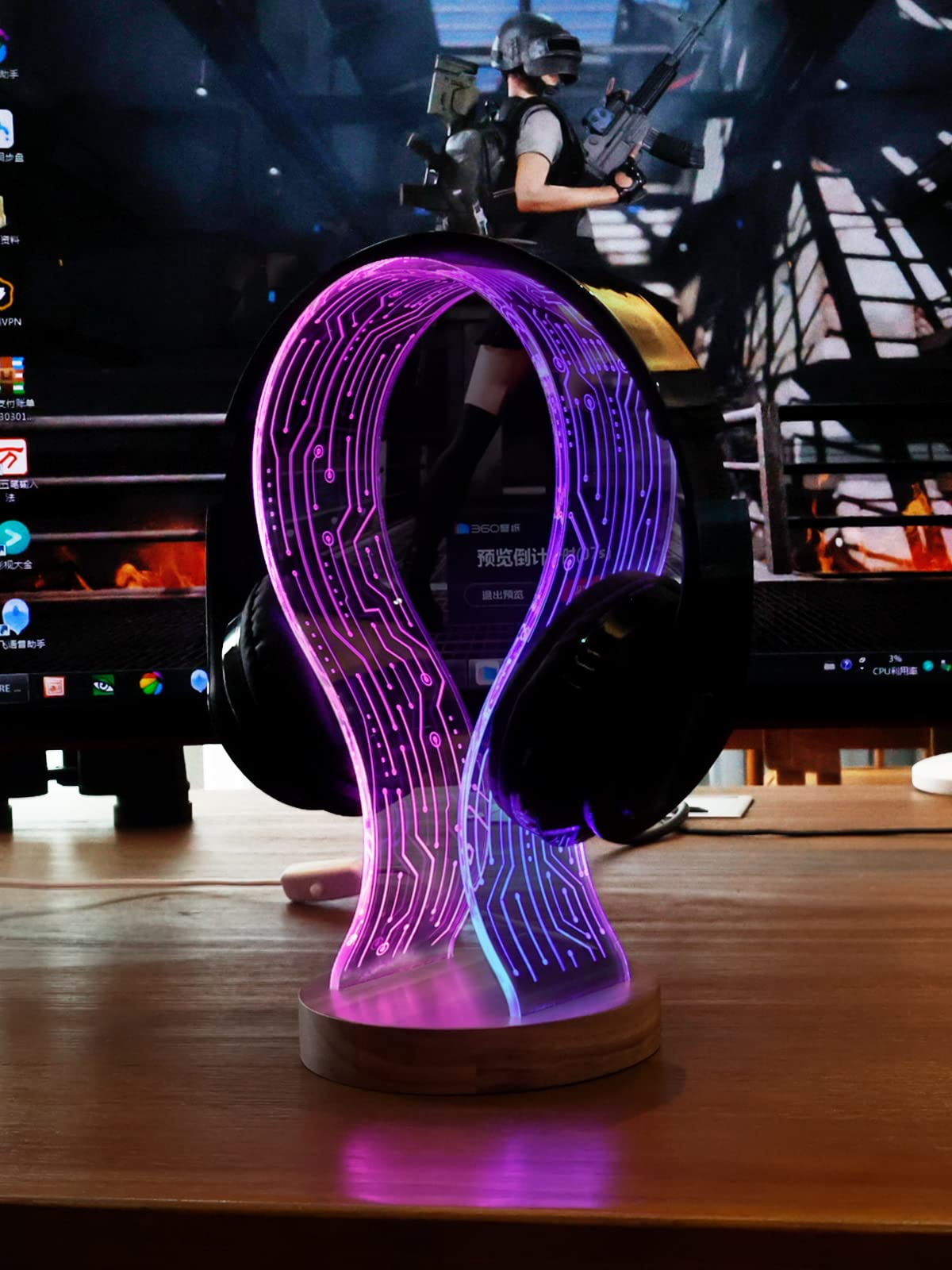 YuanDian LED night light adds ambient glow to the stand