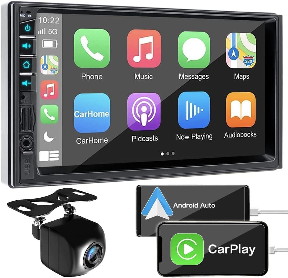YUANTING 7-inch CarPlay double din stereo for seamless navigation and hands-free calls