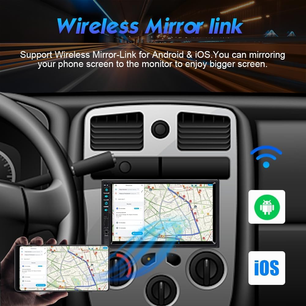 YUANTING 7-inch mirror-link displays phone screen on the stereo for navigation