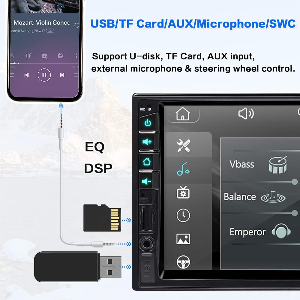 YUANTING 7-inch capacitive touchscreen with responsive controls