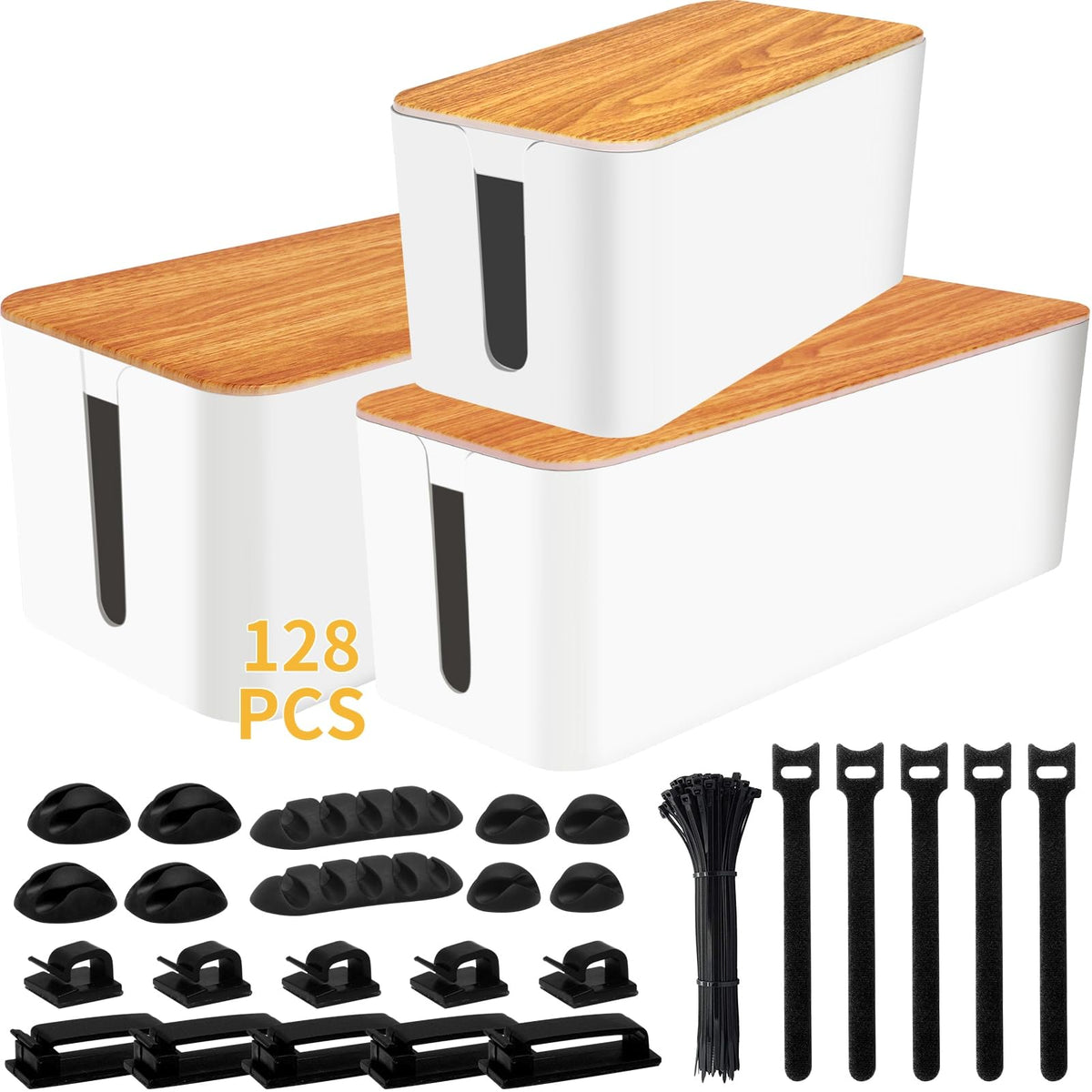 YUANYE front packaging and three box sizes showing tidy storage benefit