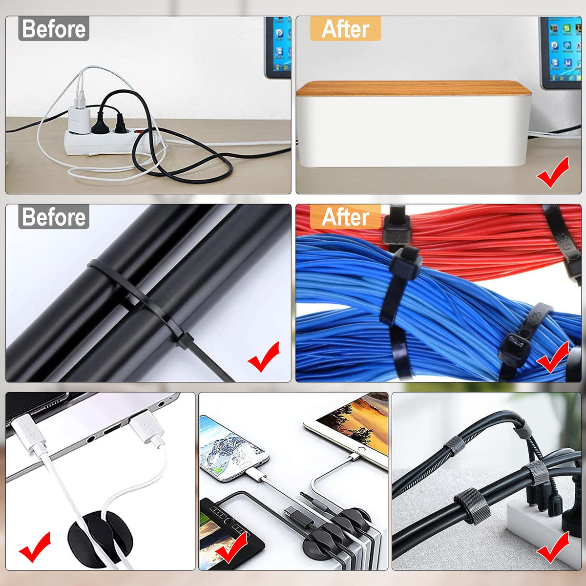 YUANYE self-lock zip ties close-up bundling cables for tidy routing