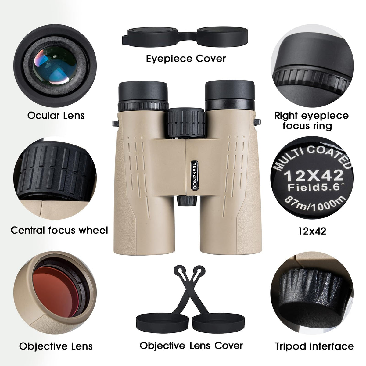 YUANZIMOO binoculars suit adults and kids for outdoor adventures.