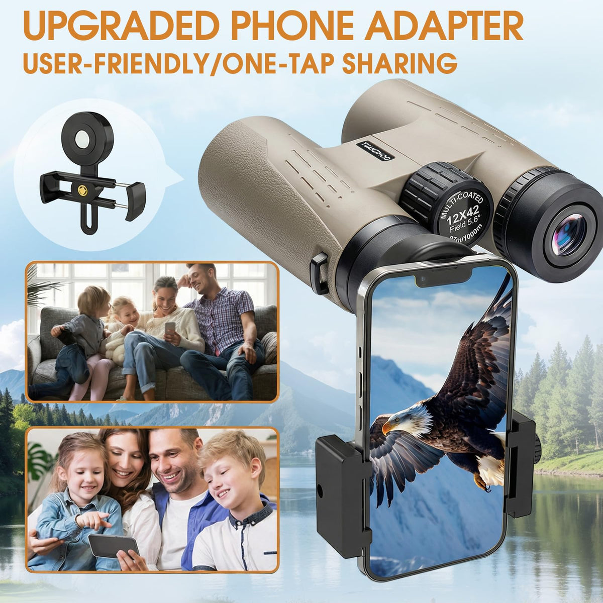 YUANZIMOO binoculars ideal for bird watching in fields or forests.