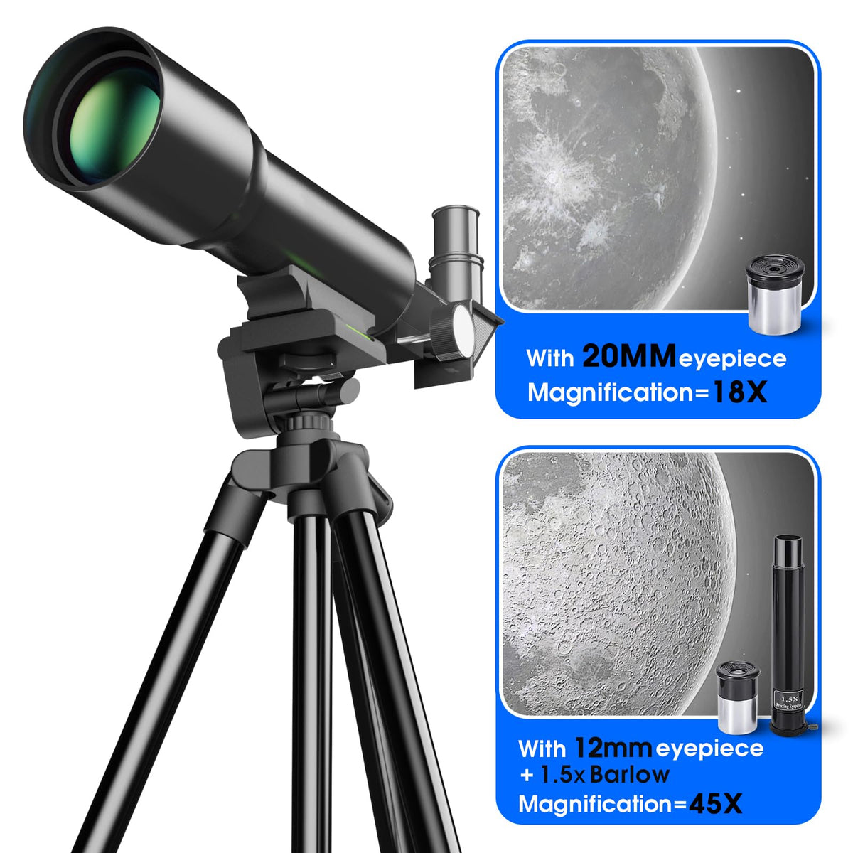 YUANZIMOO close-up of coated objective lens highlighting clearer stargazing