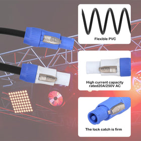 Yubunt stage lighting setup with PowerCon for stable connections.