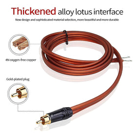 Yuchenfeng close-up of 24K gold-plated RCA plug reducing oxidation