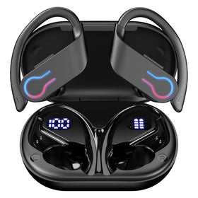 YUEHEMEI earbud design showing ergonomic fit and secure stability for workouts