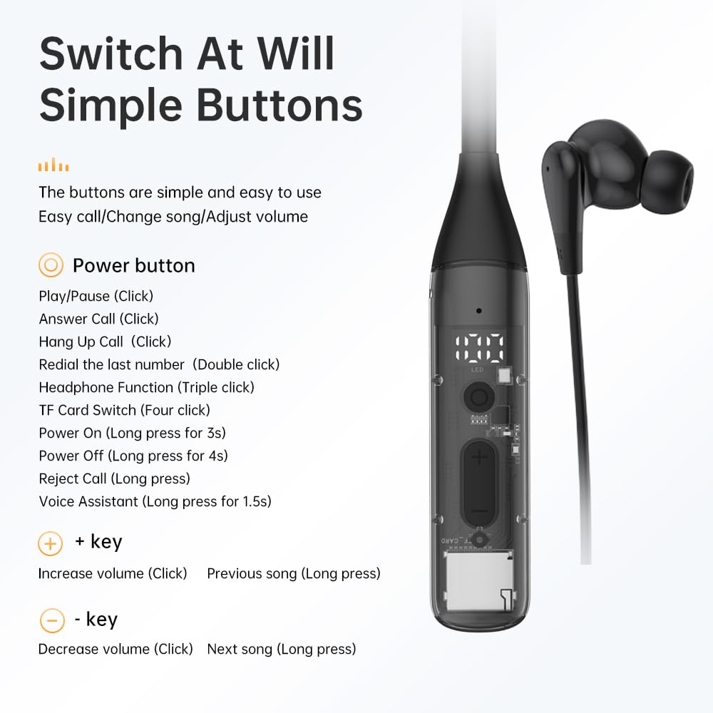 YUEPOOL microphone-enabled neckband for clear calls during outdoor activities.