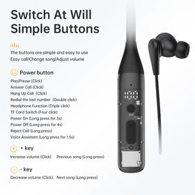 YUEPOOL microphone-enabled neckband for clear calls during outdoor activities.
