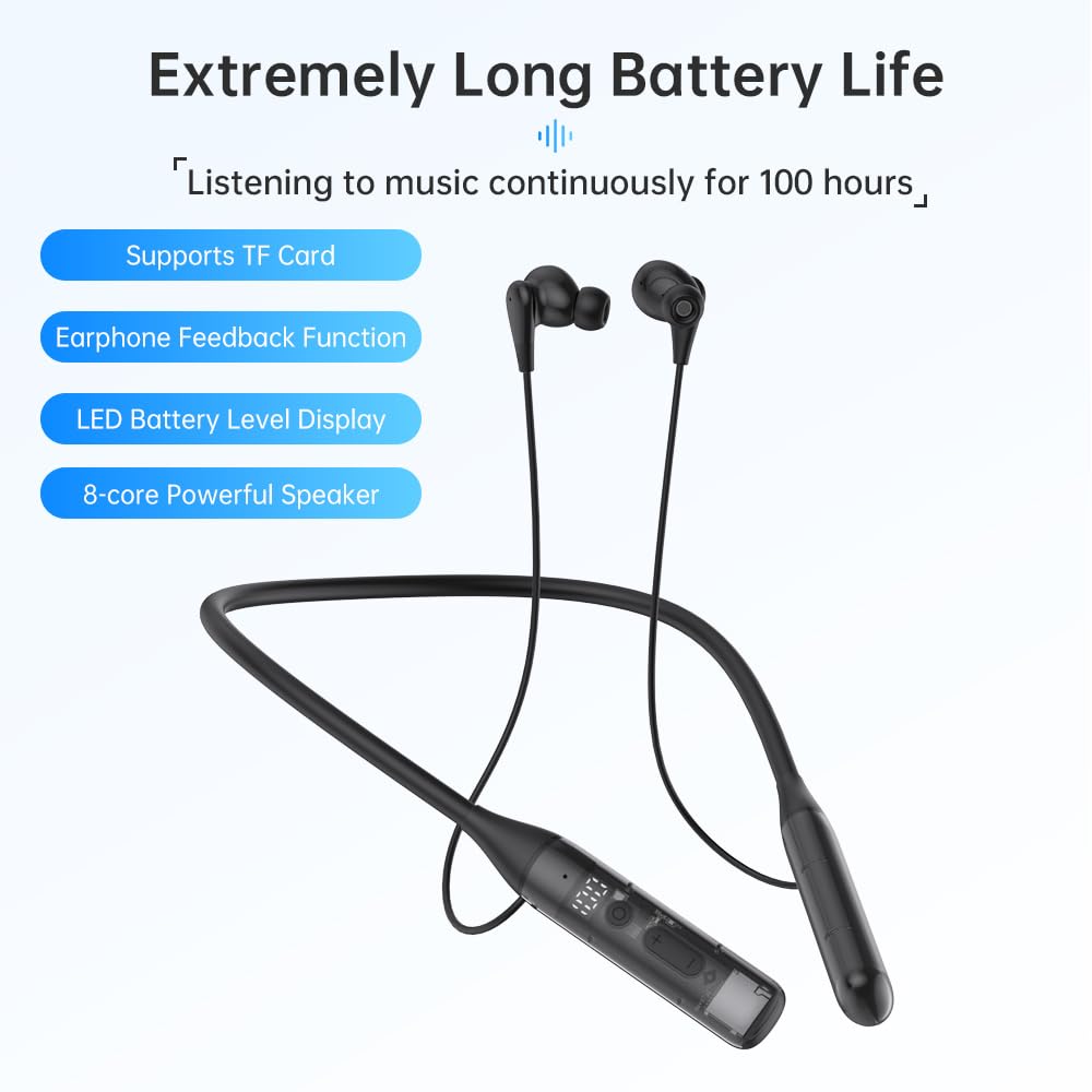 YUEPOOL neckband TF card slot for offline music on the go.