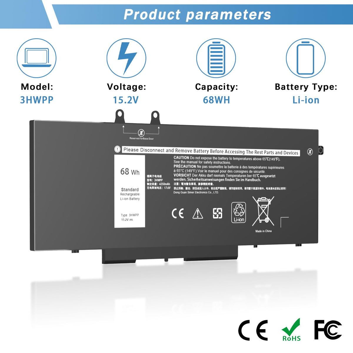 YUERYE 3HWPP compatibility chart demonstrates broad model support for Latitude and Precision.