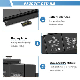 YUERYE A1398 battery cell close-up illustrating premium cells and build quality