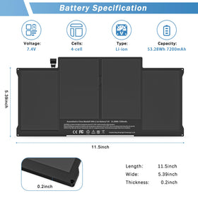 YUERYE A1466 battery inside view, premium cells and safety features