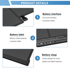 YUERYE A1466 battery side view, upgrade your MacBook Air runtime