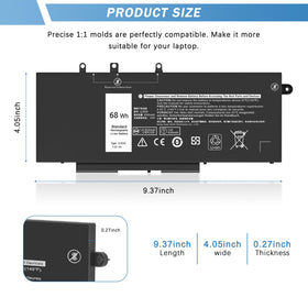 YUERYE GJKNX 68Wh battery pack close-up highlights 4-cell design