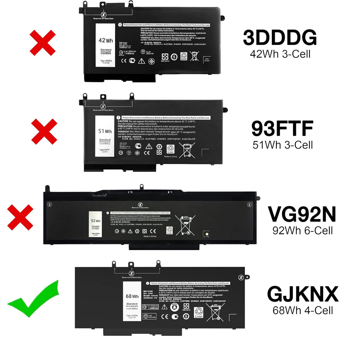 YUERYE GJKNX 68Wh battery confirms Dell Precision 15 compatibility and performance