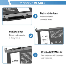 YUERYE WDX0R battery for Dell Inspiron 13 series ensures easy replacement.
