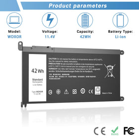 YUERYE WDX0R battery fits Dell Inspiron 15/13/17 series models.