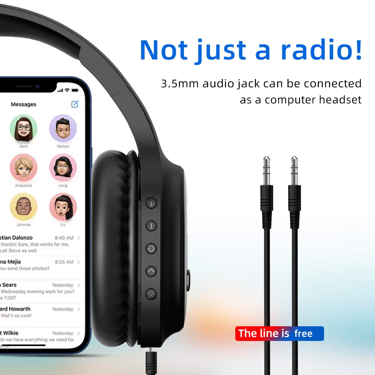 YUFFUN AUX jack use enables listening with weak FM signals.